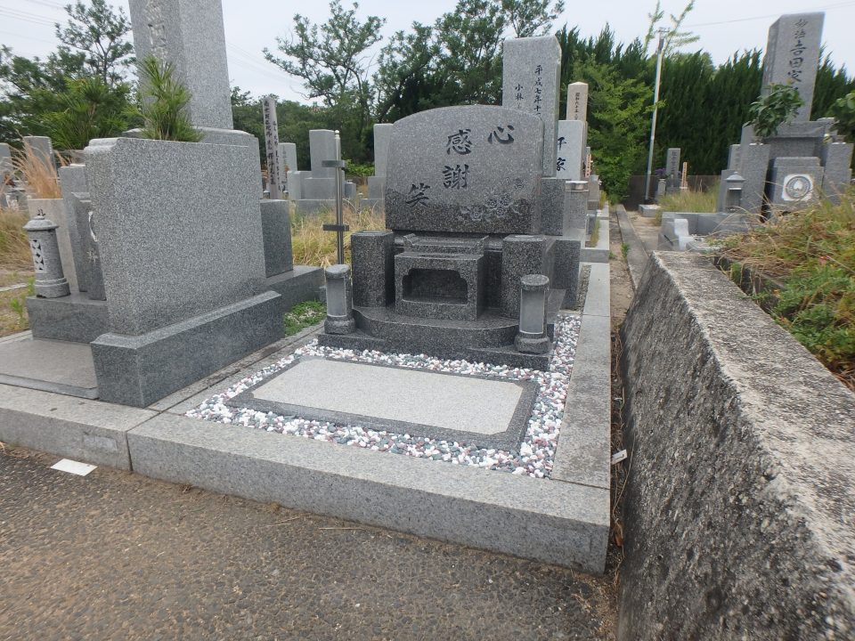 施工例洋型墓石3－43　泉大津市板原墓地　インド産石ロイアルブラウン