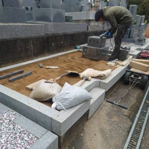 和泉市の村墓地でのお墓のリフォーム工事