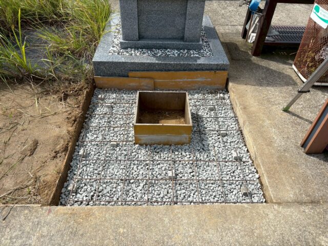 基礎鉄筋の配筋作業